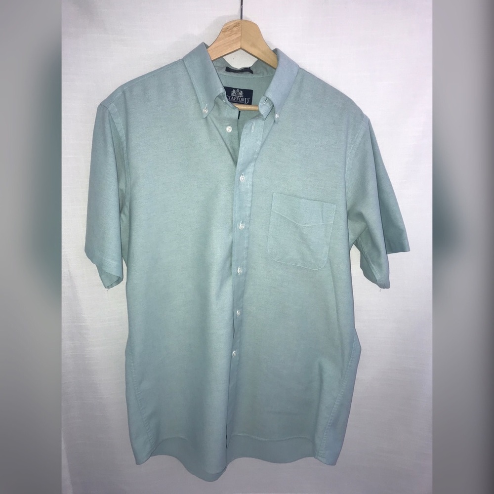 Strafford Mint type color short sleeve button down